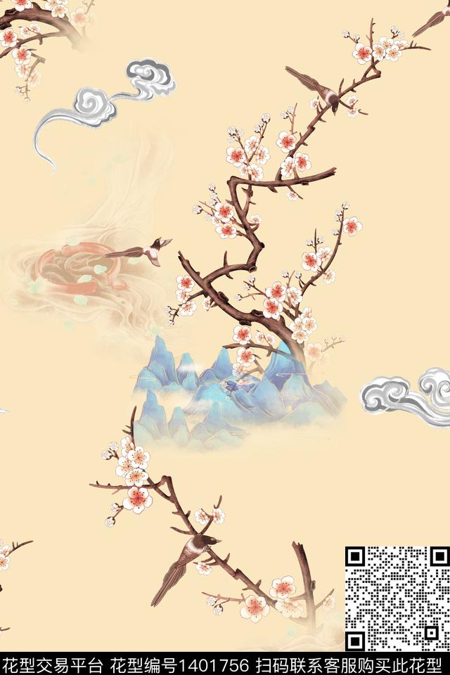 数码华亿平台女装旗袍数码印花华亿平台下载（图片编号: 1401756） - 瓦栏（Walan）