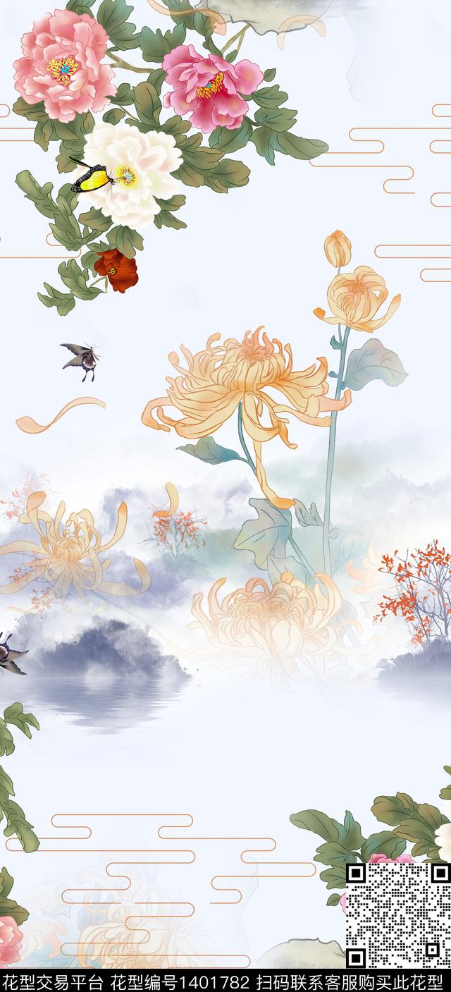 数码华亿平台女装旗袍数码印花华亿平台下载（图片编号: 1401782） - 瓦栏（Walan）