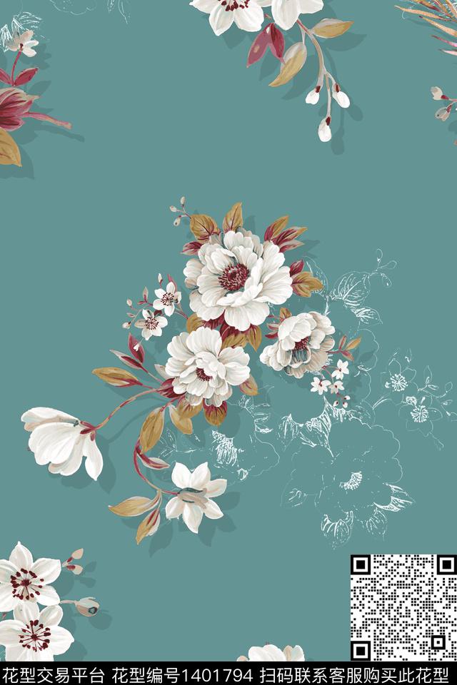 数码华亿平台女装旗袍数码印花华亿平台下载（图片编号: 1401794） - 瓦栏（Walan）