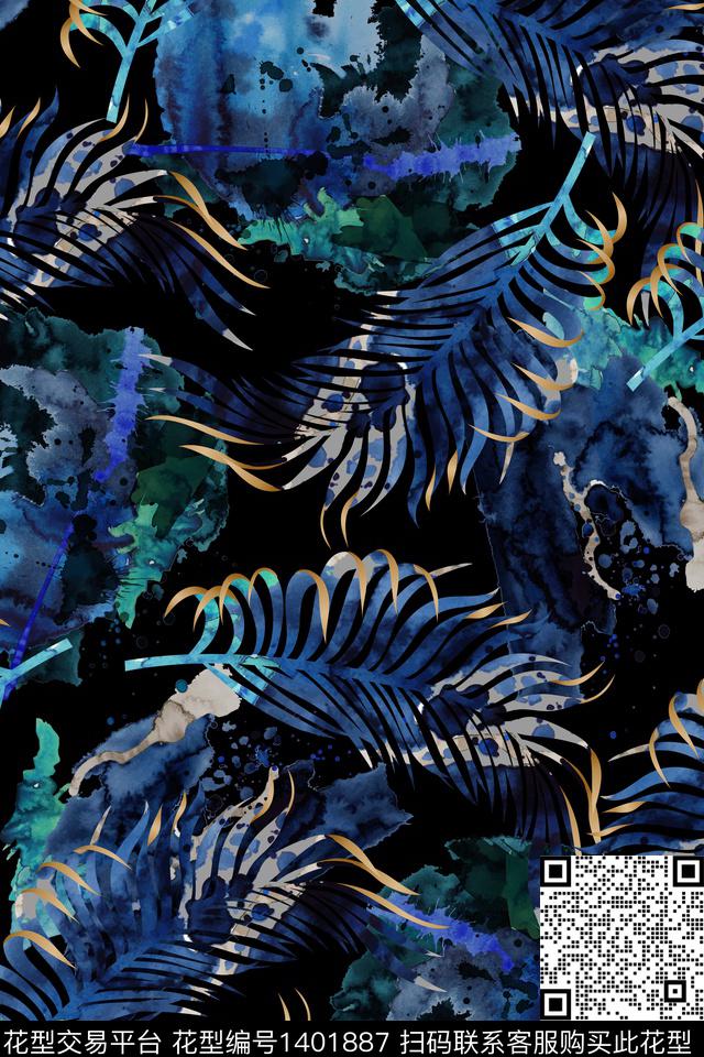 男装花卉大牌风数码印花华亿平台下载（图片编号: 1401887） - 瓦栏（Walan）