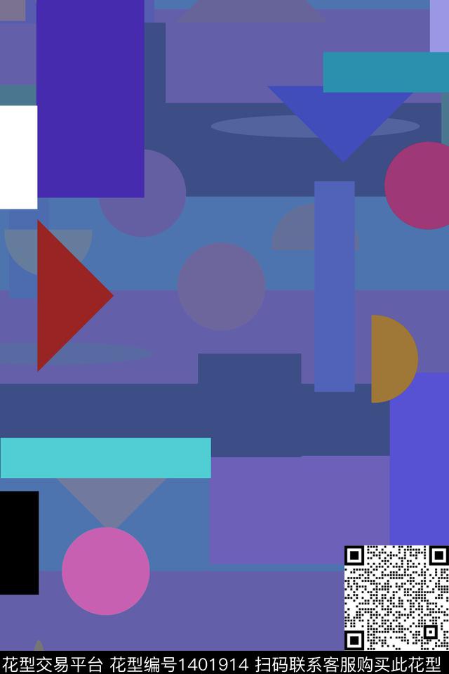 线条奢华几何数码印花华亿平台下载（图片编号: 1401914） - 瓦栏（Walan）