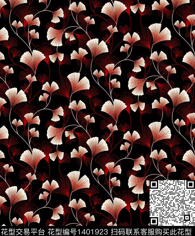 绿植树叶数码华亿平台花卉数码印花华亿平台下载（图片编号: 1401923） - 瓦栏（Walan）