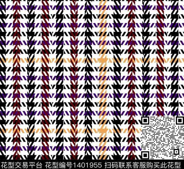 时尚简约格子传统印花华亿平台下载（图片编号: 1401955） - 瓦栏（Walan）