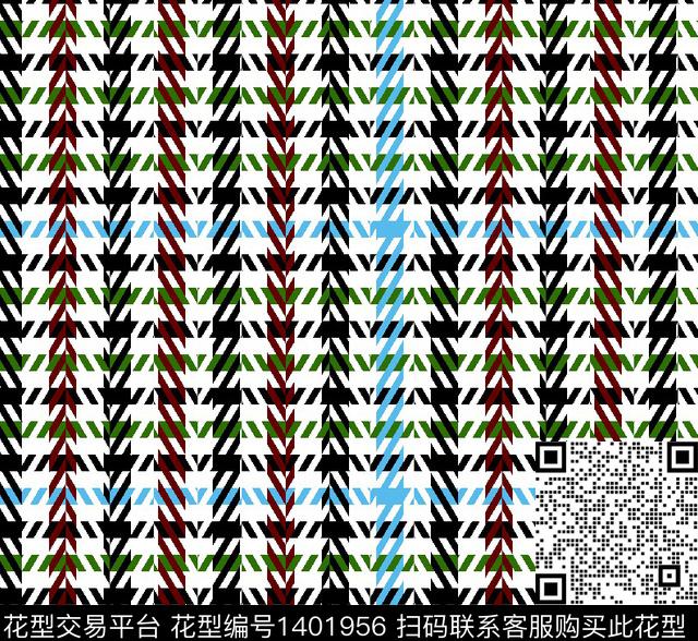 时尚简约格子传统印花华亿平台下载（图片编号: 1401956） - 瓦栏（Walan）