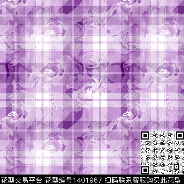 时尚简约格子数码印花华亿平台下载（图片编号: 1401967） - 瓦栏（Walan）