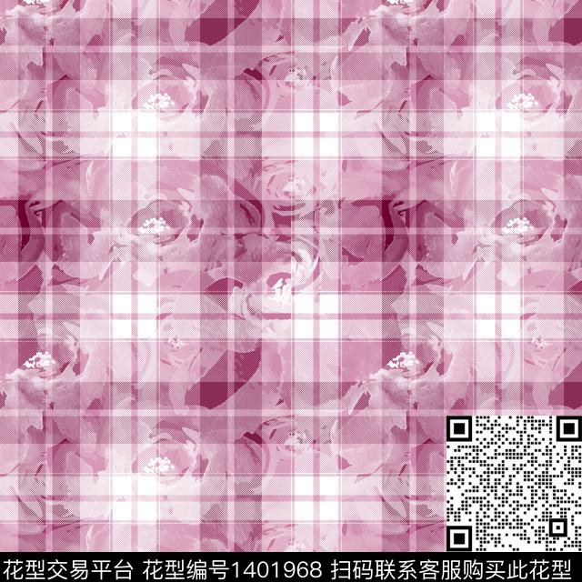 时尚简约格子数码印花华亿平台下载（图片编号: 1401968） - 瓦栏（Walan）