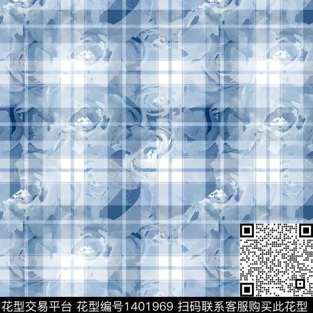 时尚简约格子数码印花华亿平台下载（图片编号: 1401969） - 瓦栏（Walan）