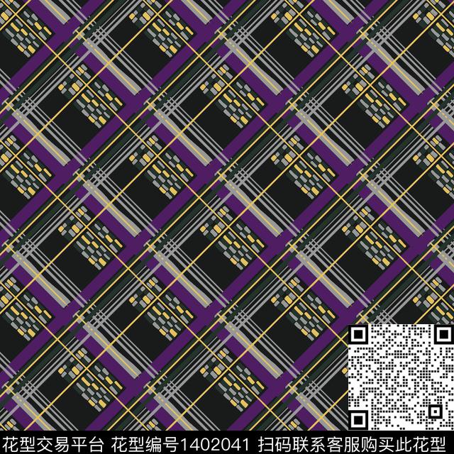 线条几何格子传统印花华亿平台下载（图片编号: 1402041） - 瓦栏（Walan）