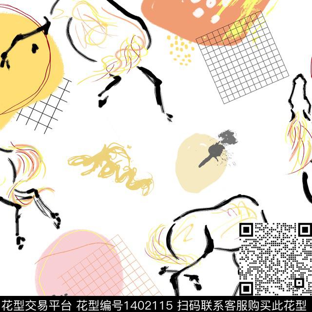 线条几何线条画数码印花华亿平台下载（图片编号: 1402115） - 瓦栏（Walan）