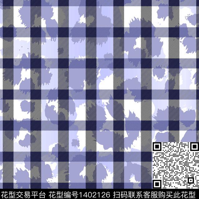时尚简约格子数码印花华亿平台下载（图片编号: 1402126） - 瓦栏（Walan）
