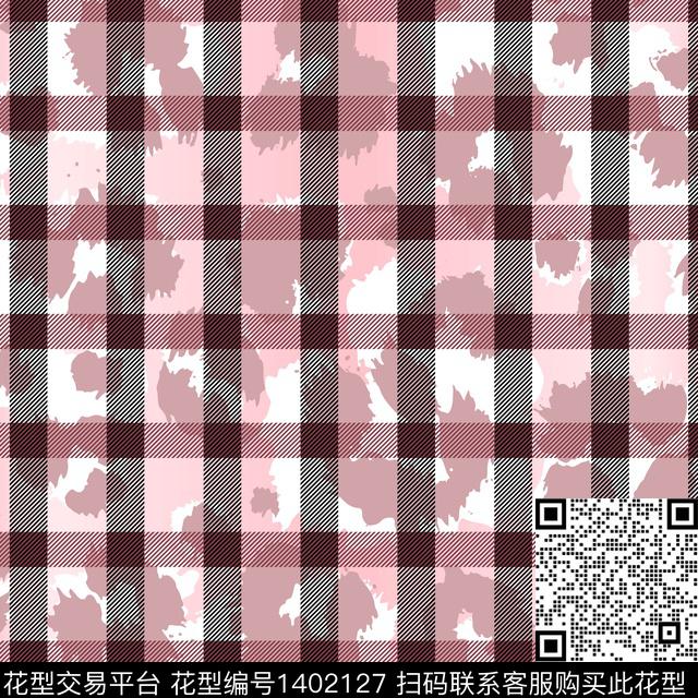 时尚简约格子数码印花华亿平台下载（图片编号: 1402127） - 瓦栏（Walan）