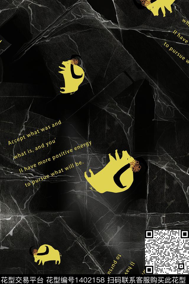 男装满版花字母牛数码印花华亿平台下载（图片编号: 1402158） - 瓦栏（Walan）