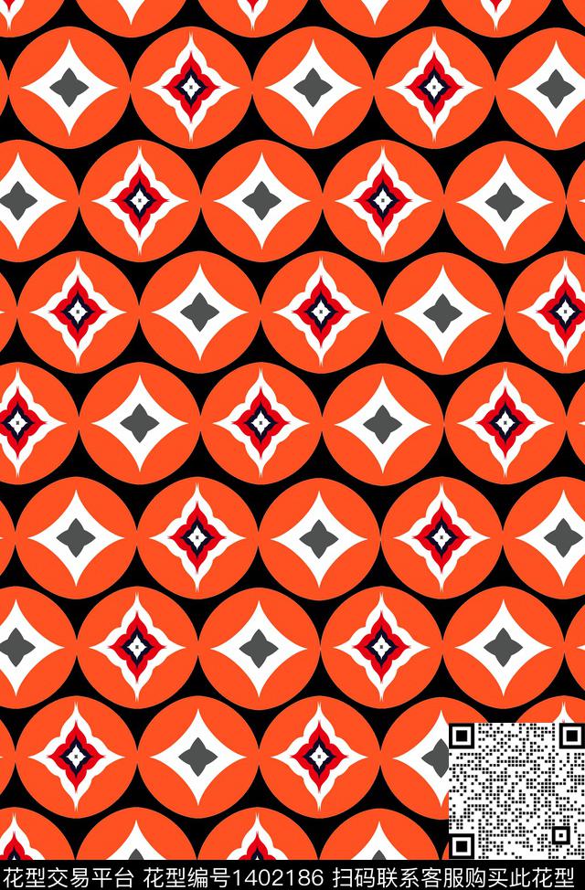 几何大牌风波点传统印花华亿平台下载（图片编号: 1402186） - 瓦栏（Walan）