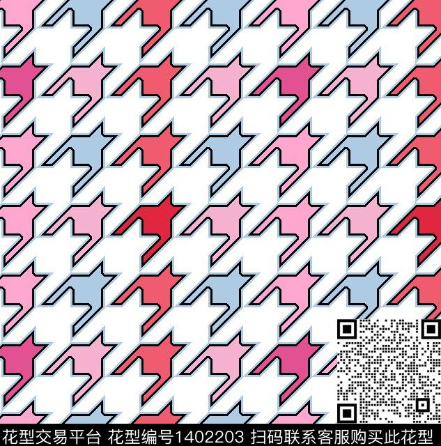 时尚简约格子传统印花华亿平台下载（图片编号: 1402203） - 瓦栏（Walan）