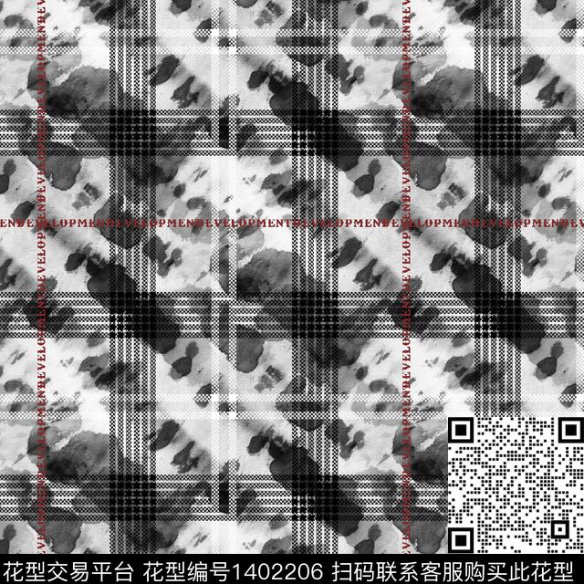 时尚简约格子数码印花华亿平台下载（图片编号: 1402206） - 瓦栏（Walan）