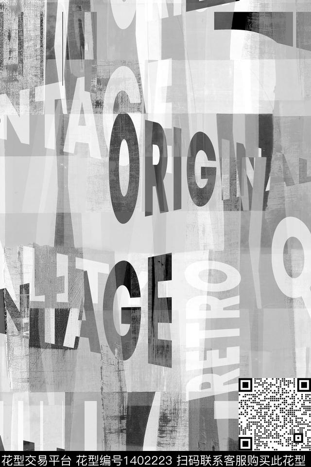 几何字母男装数码印花华亿平台下载（图片编号: 1402223） - 瓦栏（Walan）