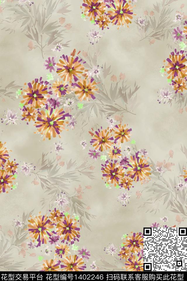 民族风花卉春夏华亿平台数码印花华亿平台下载（图片编号: 1402246） - 瓦栏（Walan）