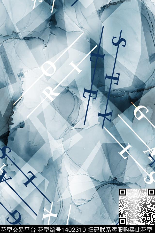 几何字母男装数码印花华亿平台下载（图片编号: 1402310） - 瓦栏（Walan）