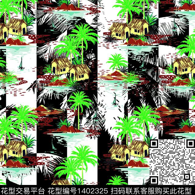 女装大牌风热带华亿平台数码印花华亿平台下载（图片编号: 1402325） - 瓦栏（Walan）