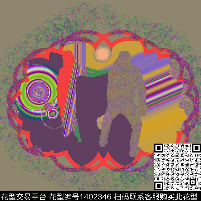 大牌风抽象混合拼接数码印花华亿平台下载（图片编号: 1402346） - 瓦栏（Walan）