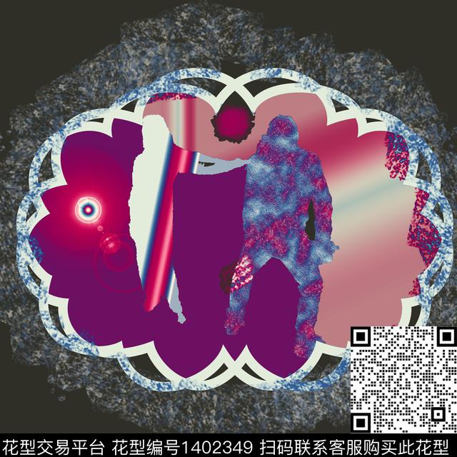 大牌风抽象混合拼接数码印花华亿平台下载（图片编号: 1402349） - 瓦栏（Walan）