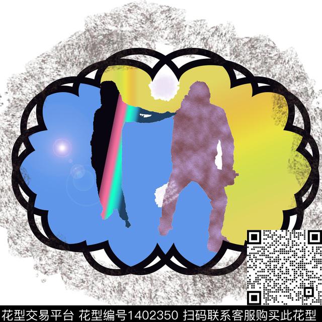 大牌风抽象混合拼接数码印花华亿平台下载（图片编号: 1402350） - 瓦栏（Walan）