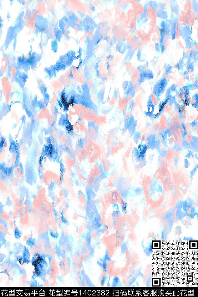 肌理扎染华亿平台抽象花卉传统印花华亿平台下载（图片编号: 1402382） - 瓦栏（Walan）