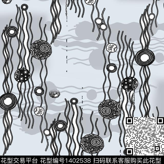 大牌风条纹手绘线条笔触数码印花华亿平台下载（图片编号: 1402538） - 瓦栏（Walan）