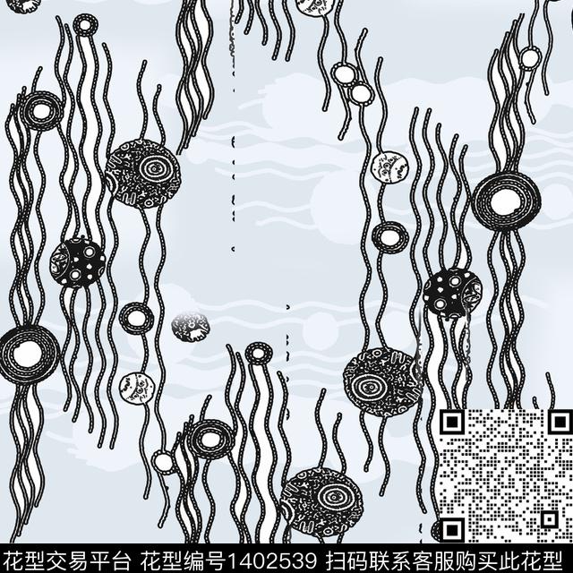 大牌风条纹手绘线条笔触数码印花华亿平台下载（图片编号: 1402539） - 瓦栏（Walan）