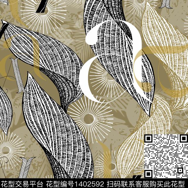 字母花卉大牌风数码印花华亿平台下载（图片编号: 1402592） - 瓦栏（Walan）