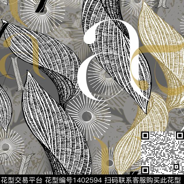 字母花卉大牌风数码印花华亿平台下载（图片编号: 1402594） - 瓦栏（Walan）