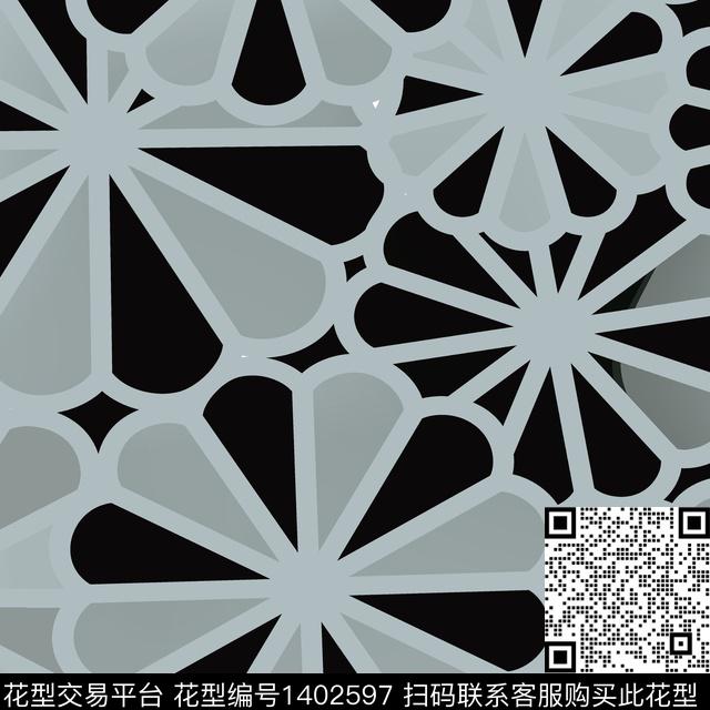 格子民族风抽象数码印花华亿平台下载（图片编号: 1402597） - 瓦栏（Walan）