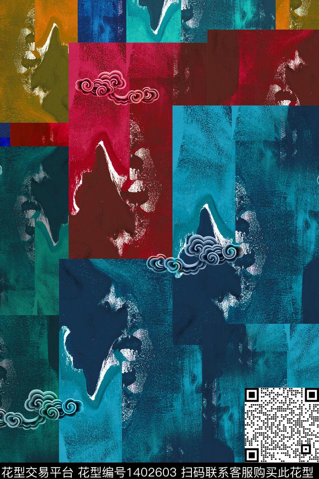 简约民族风中国风数码印花华亿平台下载（图片编号: 1402603） - 瓦栏（Walan）