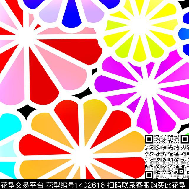 格子民族风抽象数码印花华亿平台下载（图片编号: 1402616） - 瓦栏（Walan）