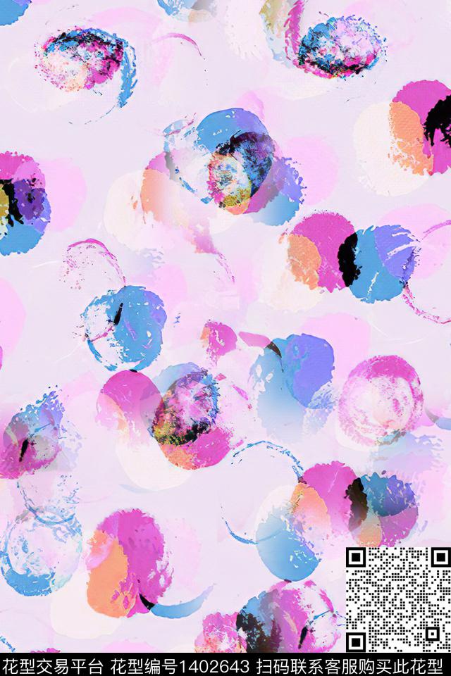 几何时尚小清新数码印花华亿平台下载（图片编号: 1402643） - 瓦栏（Walan）