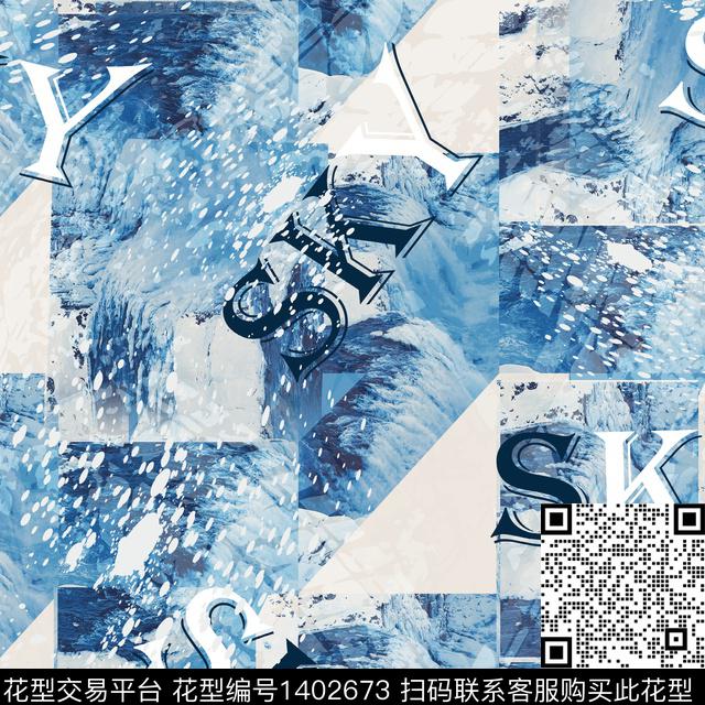 几何时尚抽象数码印花华亿平台下载（图片编号: 1402673） - 瓦栏（Walan）