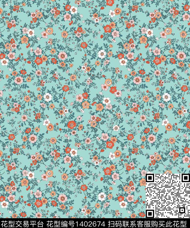 数码华亿平台花卉春夏华亿平台数码印花华亿平台下载（图片编号: 1402674） - 瓦栏（Walan）
