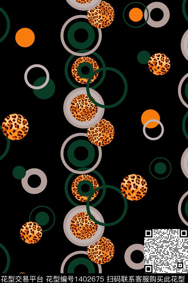 几何动物纹大牌风数码印花华亿平台下载（图片编号: 1402675） - 瓦栏（Walan）