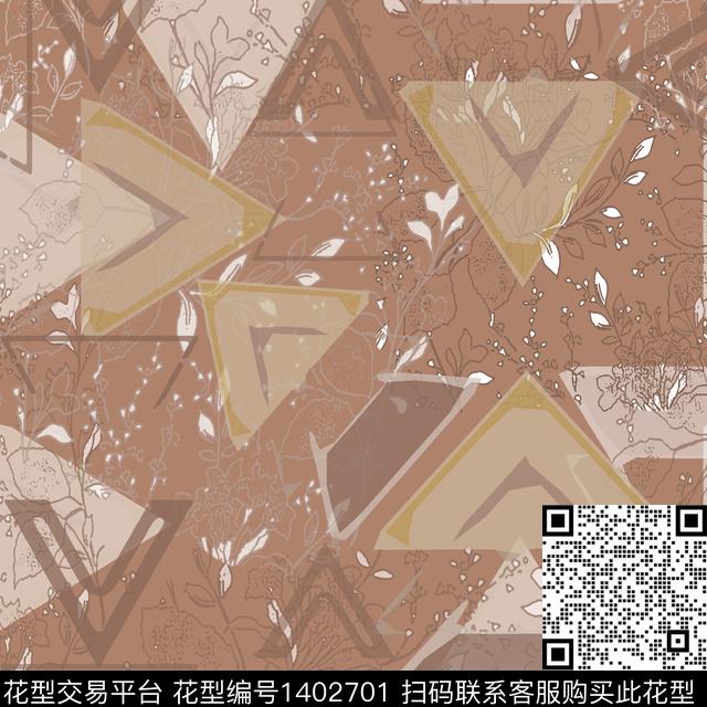 几何字母大牌风传统印花华亿平台下载（图片编号: 1402701） - 瓦栏（Walan）