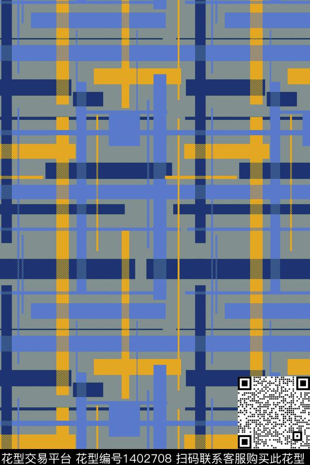 风景景观几何蓝色传统印花华亿平台下载（图片编号: 1402708） - 瓦栏（Walan）