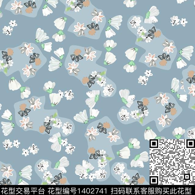 几何花卉大牌风数码印花华亿平台下载（图片编号: 1402741） - 瓦栏（Walan）