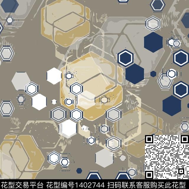 几何字母大牌风传统印花华亿平台下载（图片编号: 1402744） - 瓦栏（Walan）