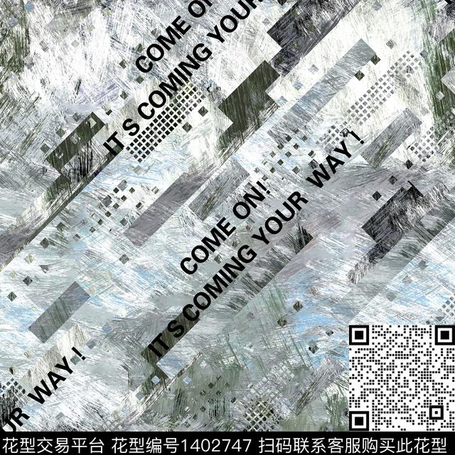 字母肌理抽象数码印花华亿平台下载（图片编号: 1402747） - 瓦栏（Walan）