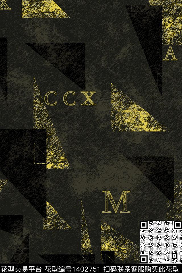 几何男装满版花字母传统印花华亿平台下载（图片编号: 1402751） - 瓦栏（Walan）