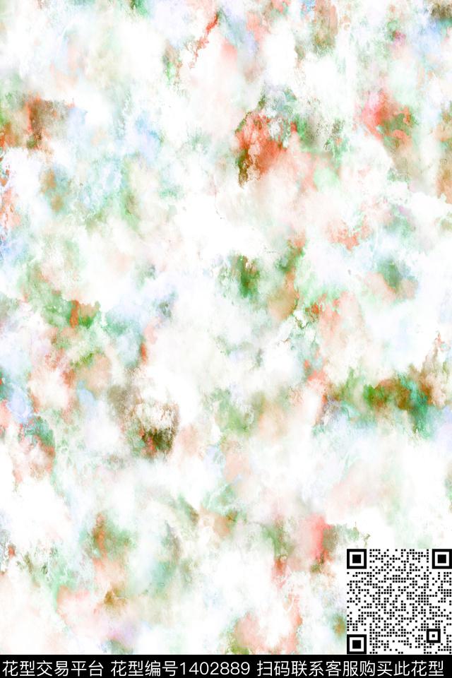 肌理抽象花卉迷彩数码印花华亿平台下载（图片编号: 1402889） - 瓦栏（Walan）