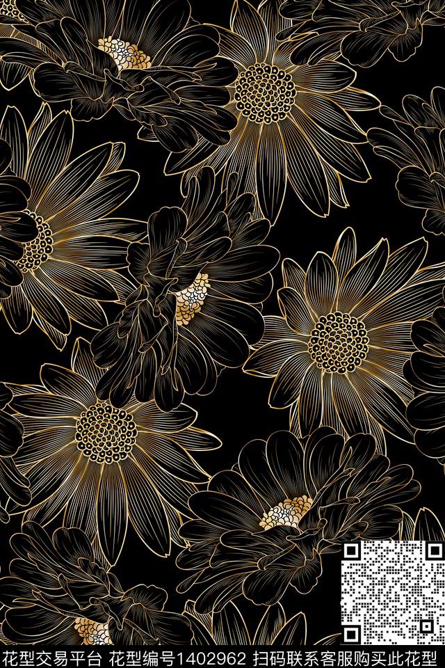 男装花卉大牌风数码印花华亿平台下载（图片编号: 1402962） - 瓦栏（Walan）