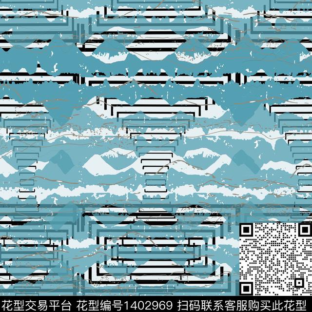 几何大牌风条纹传统印花华亿平台下载（图片编号: 1402969） - 瓦栏（Walan）