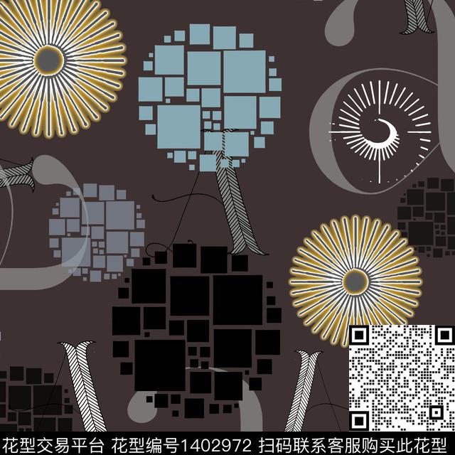 几何字母大牌风传统印花华亿平台下载（图片编号: 1402972） - 瓦栏（Walan）