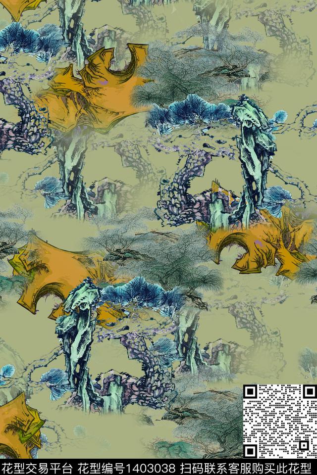 连衣裙中国风古风传统印花华亿平台下载（图片编号: 1403038） - 瓦栏（Walan）