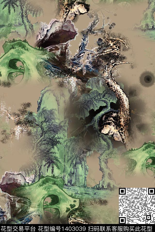 连衣裙中国风古风传统印花华亿平台下载（图片编号: 1403039） - 瓦栏（Walan）